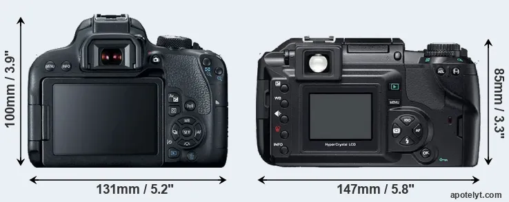 Comparison 800D or E-300 rear