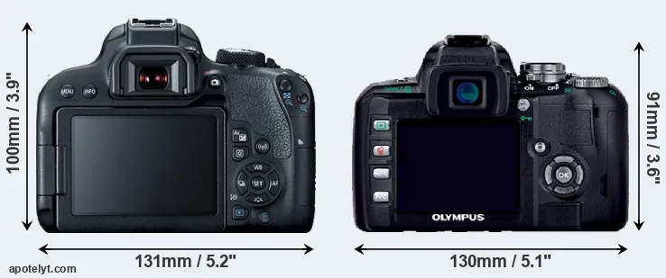 Comparison 800D or E-400 rear