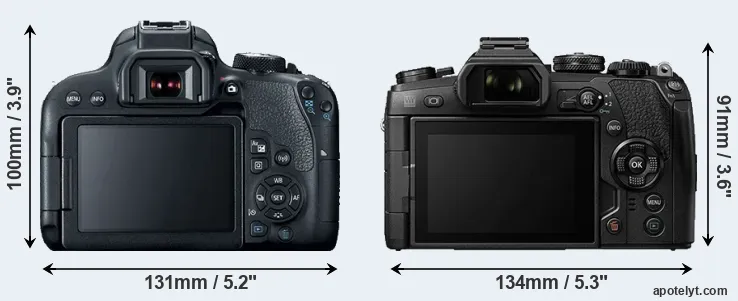 Comparison 800D or E-M1 II rear
