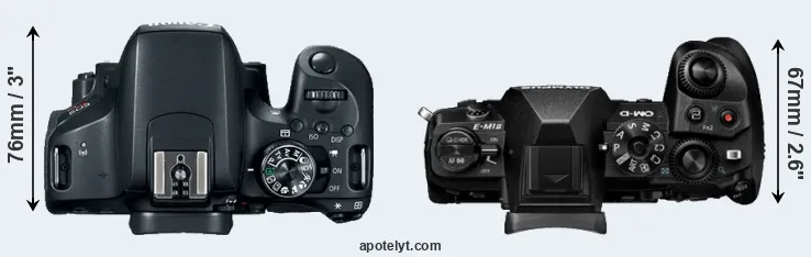 Compare 800D versus E-M1 II top