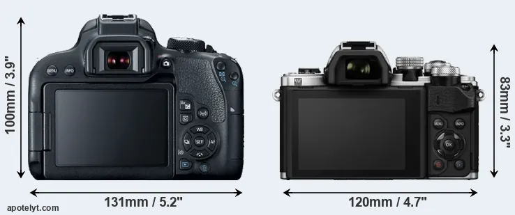 Comparison 800D or E-M10 II rear