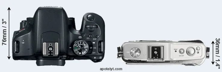 Compare 800D versus E-P1 top