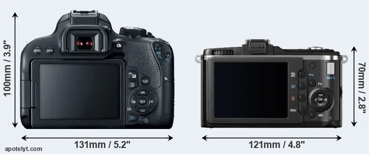 Comparison 800D or E-P2 rear