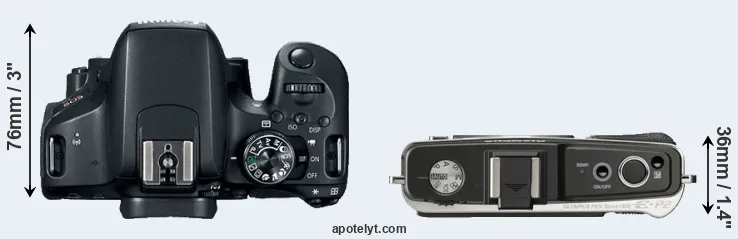 Compare 800D versus E-P2 top