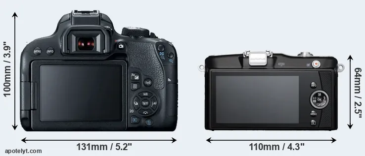 Comparison 800D or E-PM1 rear