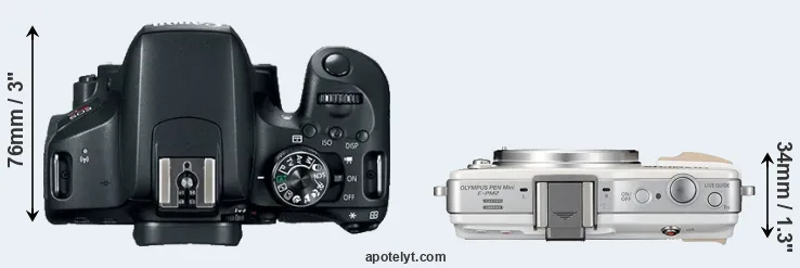 Compare 800D versus E-PM2 top