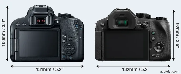 Comparison 800D or FZ330 rear