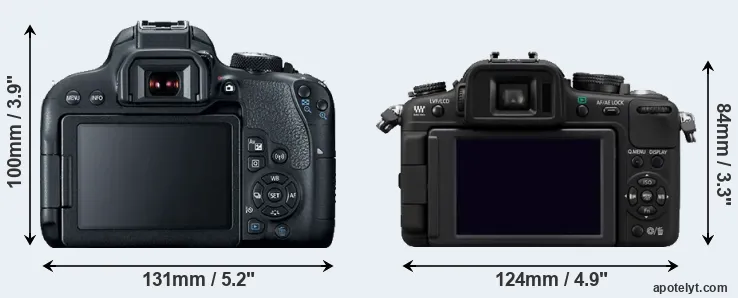 Comparison 800D or G2 rear