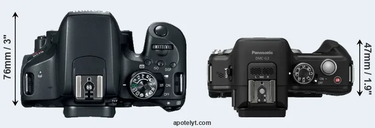 Compare 800D versus G3 top
