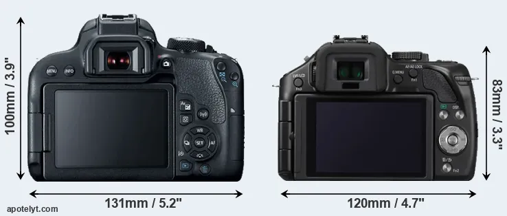 Comparison 800D or G5 rear