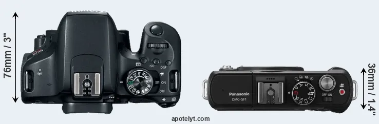 Compare 800D versus GF1 top