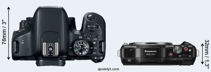 Compare 800D versus GF3 top