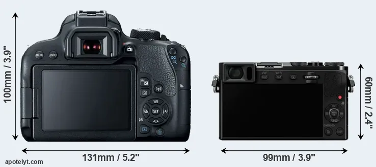 Comparison 800D or GM5 rear