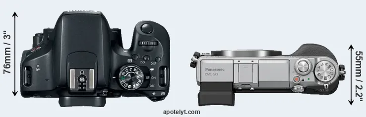 Compare 800D versus GX7 top