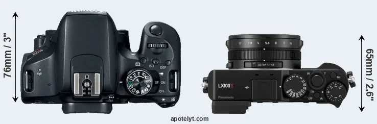 Compare 800D versus LX100 II top
