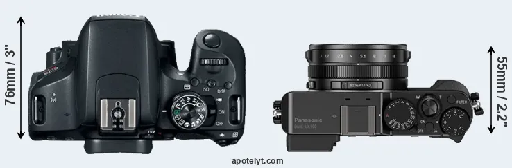 Compare 800D versus LX100 top