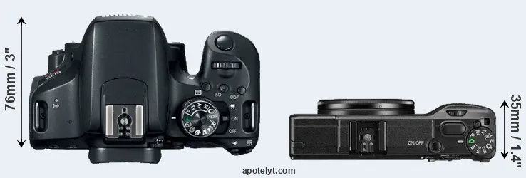 Compare 800D versus GR II top