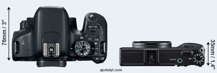 Compare 800D versus GR top