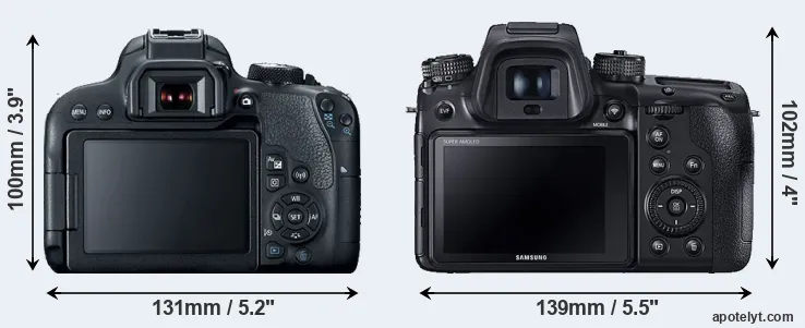 Comparison 800D or NX1 rear