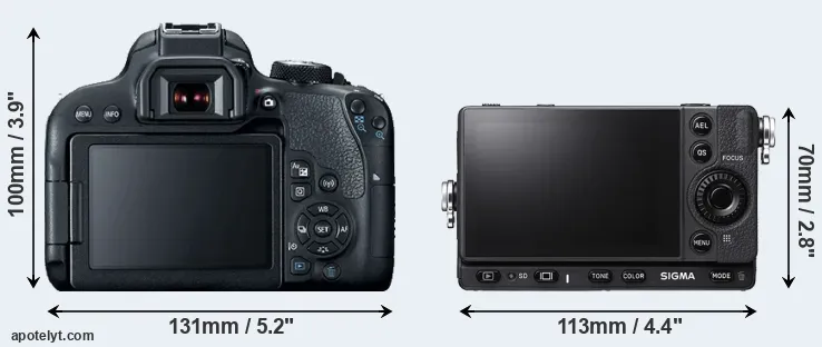 Comparison 800D or fp L rear