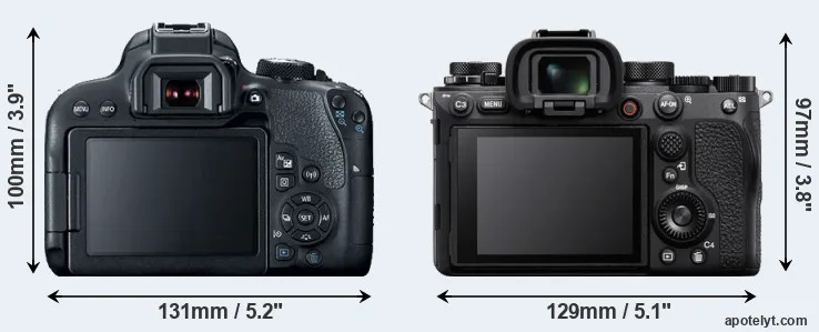 Comparison 800D or A1 rear