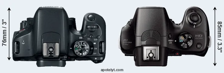 Compare 800D versus A3000 top