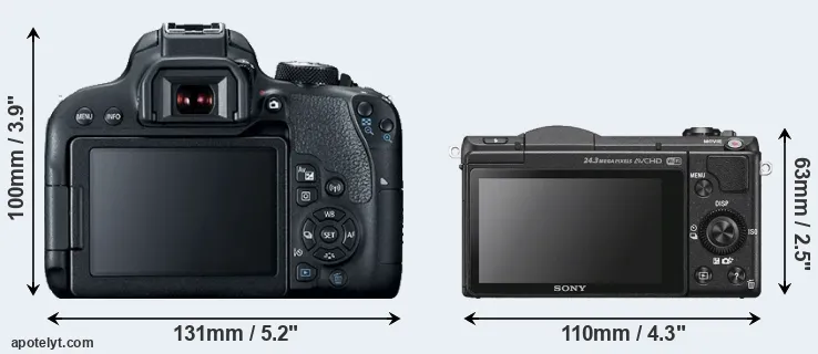 Comparison 800D or A5100 rear