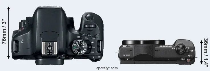 Compare 800D versus A5100 top