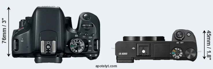 Compare 800D versus A6000 top