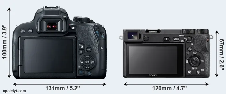 Comparison 800D or A6500 rear