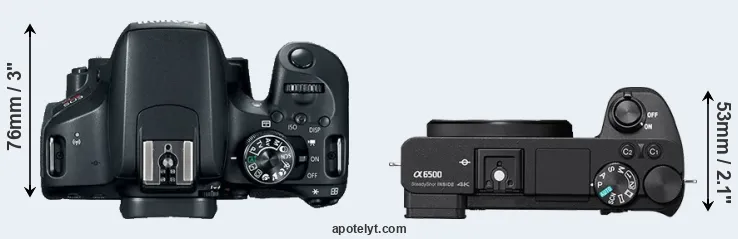 Compare 800D versus A6500 top
