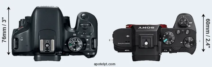 Compare 800D versus A7 II top