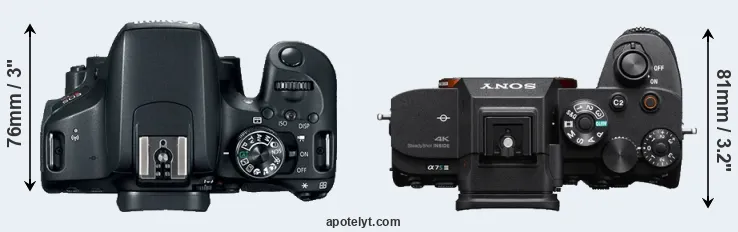 Compare 800D versus A7S III top