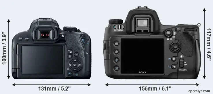 Comparison 800D or A850 rear