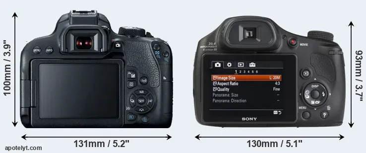 Comparison 800D or HX350 rear