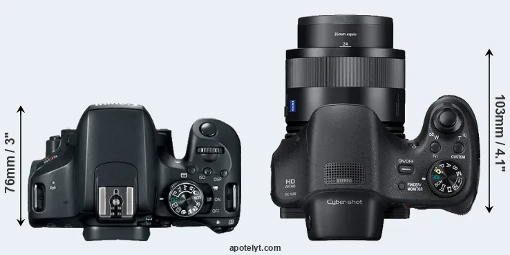 Compare 800D versus HX350 top