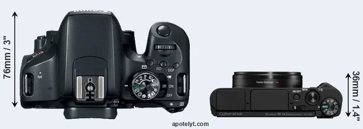 Compare 800D versus HX95 top
