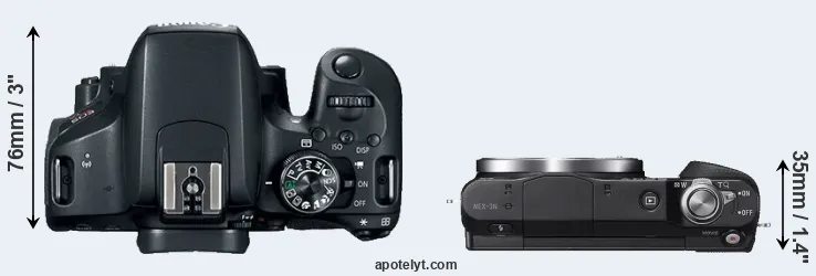 Compare 800D versus NEX-3N top