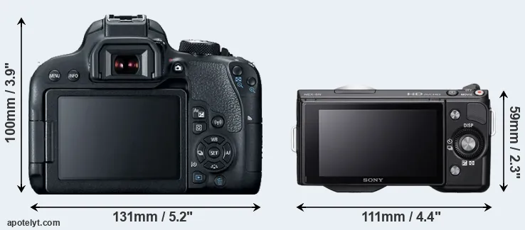 Comparison 800D or NEX-5N rear