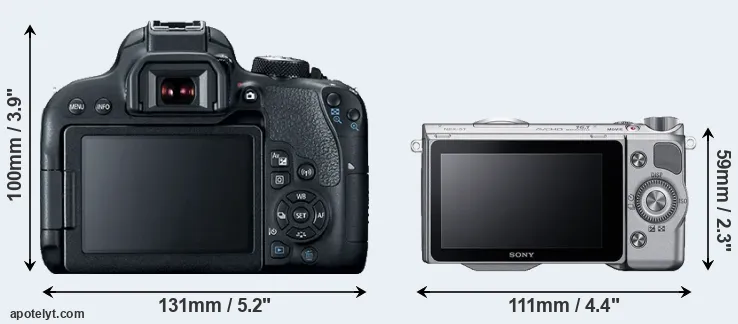 Comparison 800D or NEX-5T rear