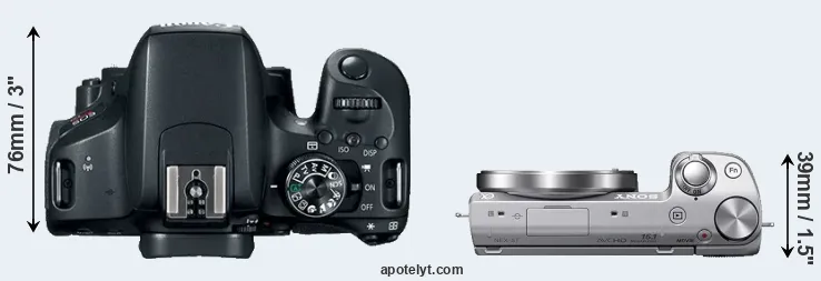 Compare 800D versus NEX-5T top