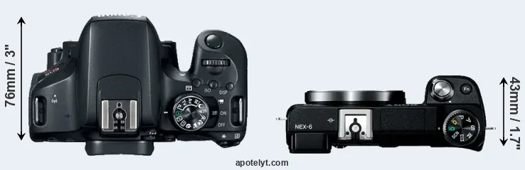 Compare 800D versus NEX-6 top