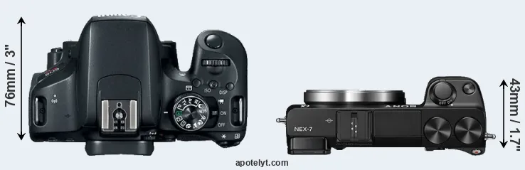 Compare 800D versus NEX-7 top