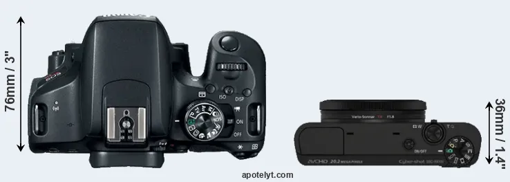 Compare 800D versus RX100 top