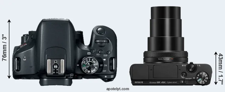 Compare 800D versus RX100 VI top