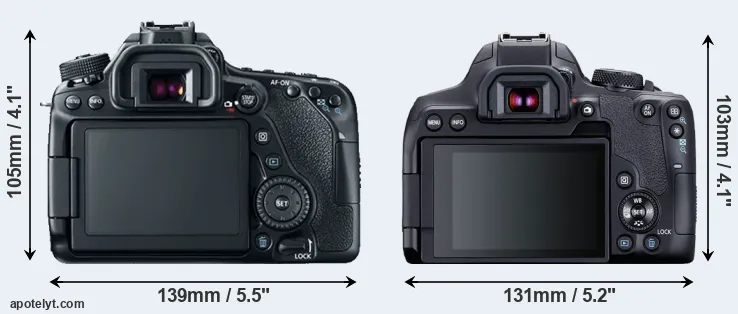 Comparison 80D or 850D rear