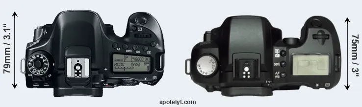 Compare 80D versus D60 top