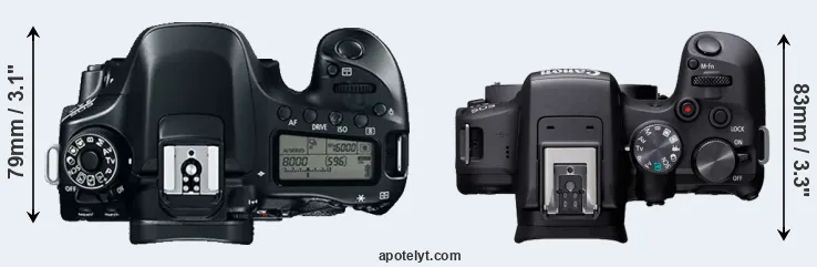 Compare 80D versus R10 top