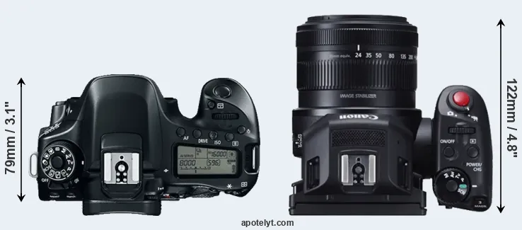 Compare 80D versus XC10 top