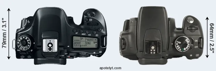 Compare 80D versus XT top